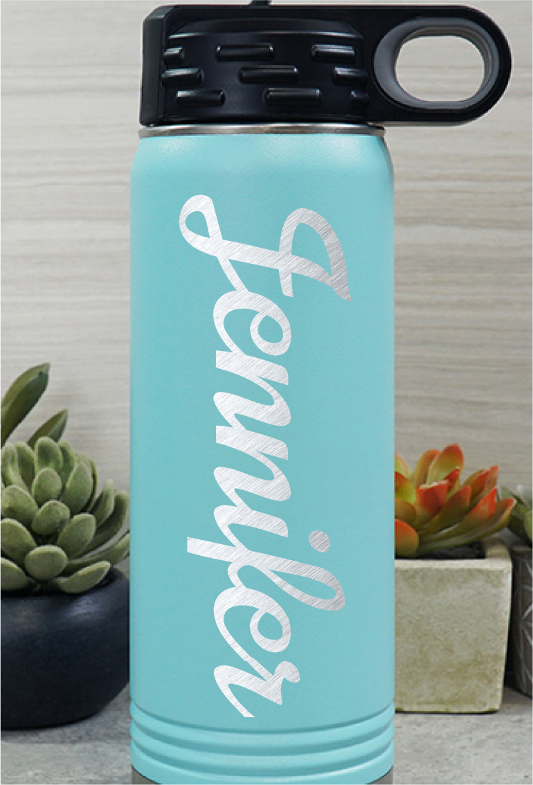 PERSONALIZED POLAR CAMEL 20 OZ WATER BOTTLE WITH STRAW LID - POWDER COATED