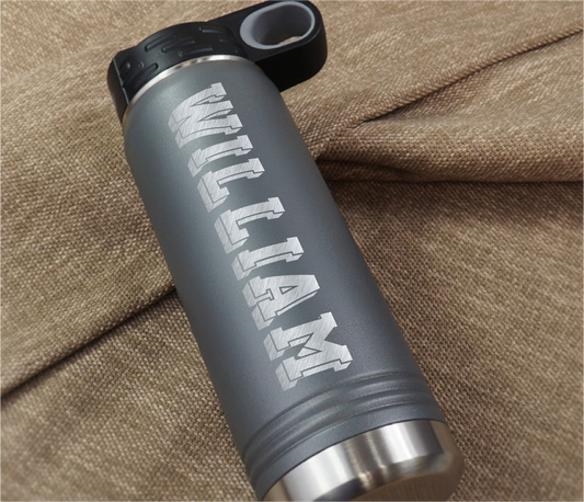 PERSONALIZED POLAR CAMEL 20 OZ WATER BOTTLE WITH STRAW LID - POWDER COATED